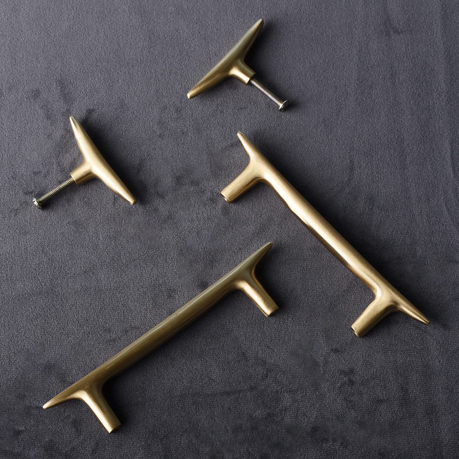 Modernist Soild Gold Brass Cabinet Handles And Kitchen Cupboard Knobs
