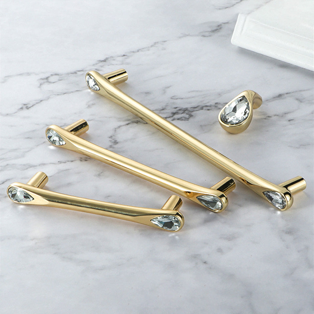 Gold Crystal Kitchen Cabinet Handles