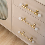 Personality Crystal Brass French Light Luxury Style Wardrobe Cabinet  Pull