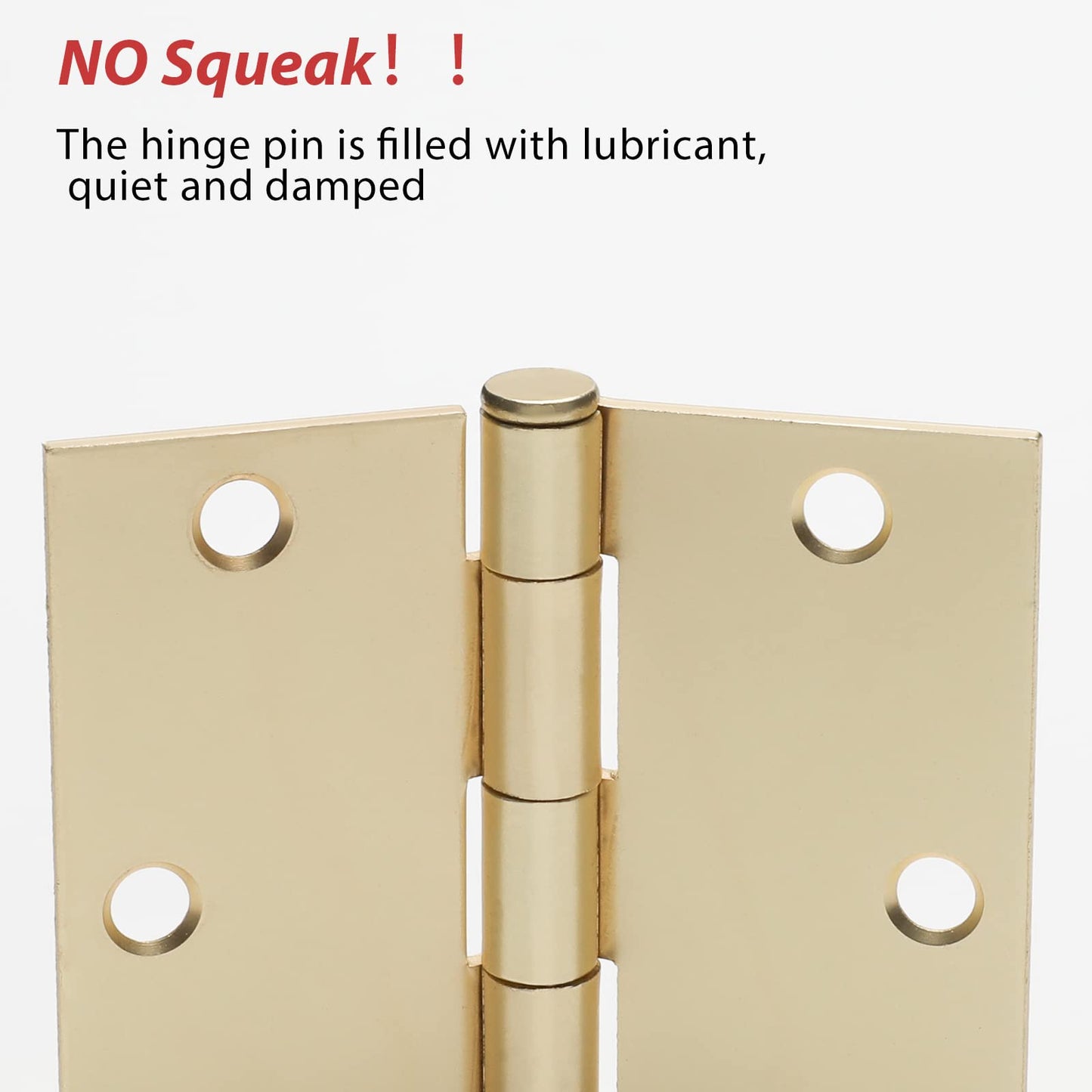 4in Brushed Brass Gold Butt Hinges with Square Corners Door Hinges
