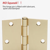 4in Brushed Brass Gold Butt Hinges with Square Corners Door Hinges
