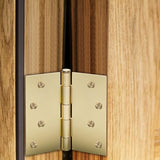 4in Brushed Brass Gold Butt Hinges with Square Corners Door Hinges