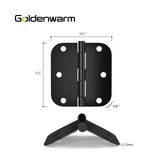 Matte Black 3.5 Inch with 5/8" Radius Corners Oil Interior Door Hinges