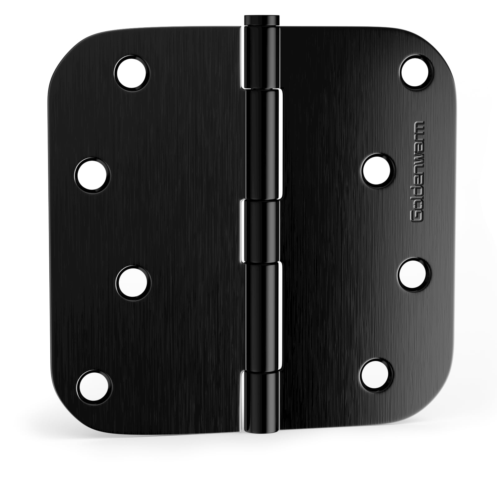 Stainless Steel 4 Inch Matte Black with 5/8" Radius Corners Door Hinges