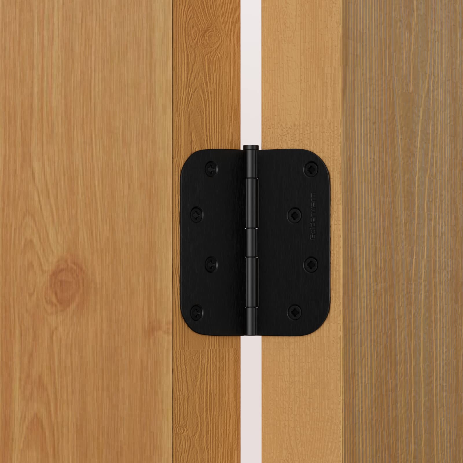 Stainless Steel 4 Inch Matte Black with 5/8" Radius Corners Door Hinges