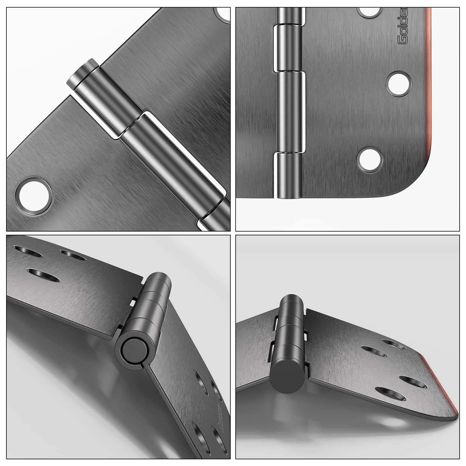 Stainless Steel 3.5 Inch with 5/8" Radius Corners Oil Rubbed Bronze Interior Door Hinges