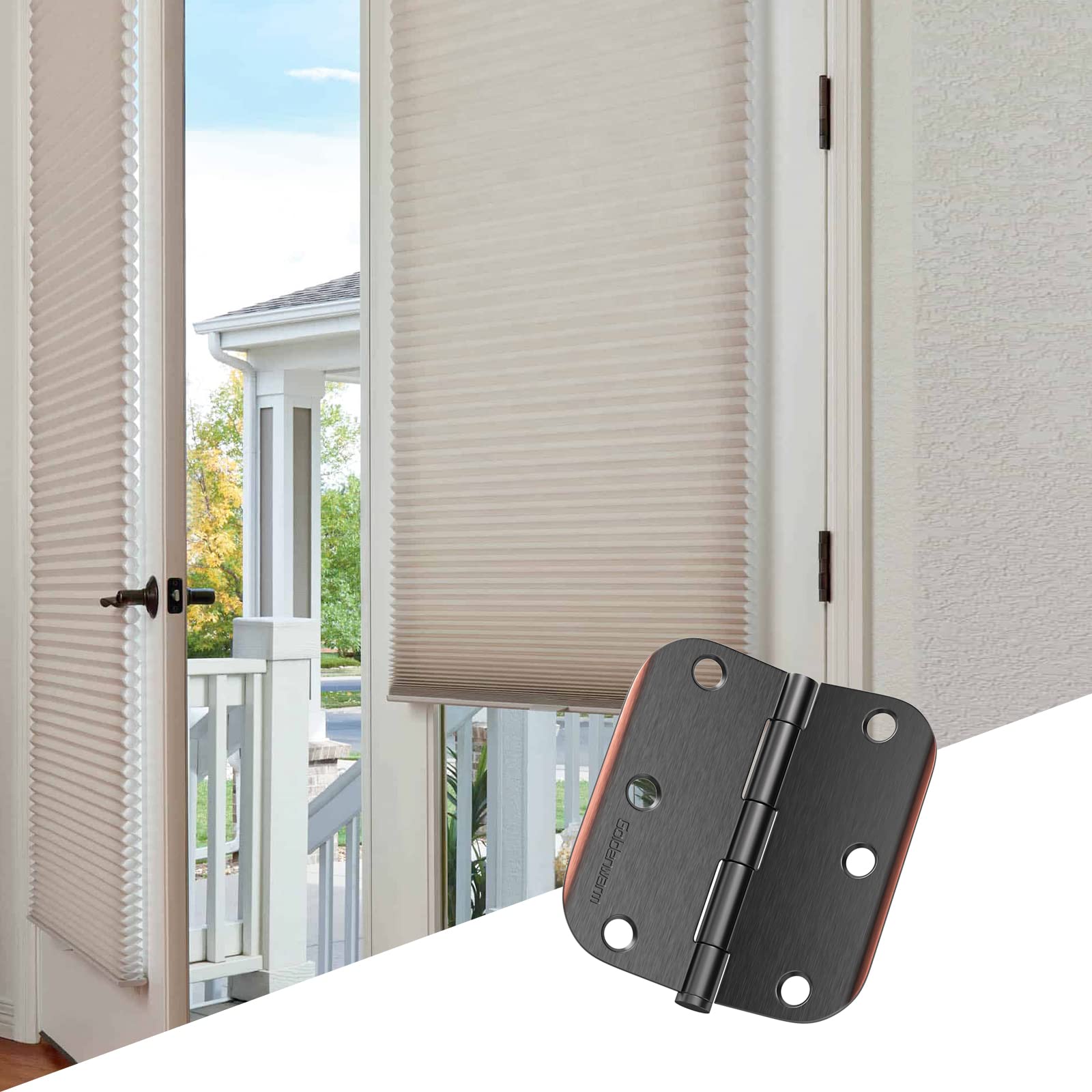 Stainless Steel 3.5 Inch with 5/8" Radius Corners Oil Rubbed Bronze Interior Door Hinges