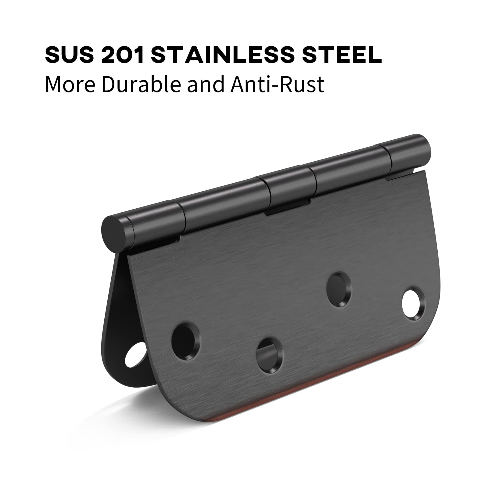 Stainless Steel 4 Inch Oil Rubbed Bronze with 5/8" Radius Corners Door Hinges for Interior Door
