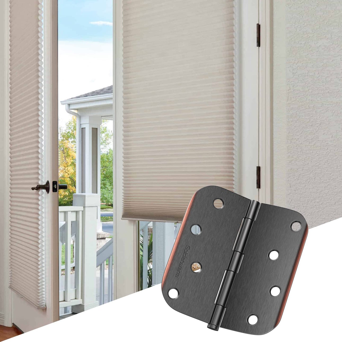 Stainless Steel 4 Inch Oil Rubbed Bronze with 5/8" Radius Corners Door Hinges for Interior Door