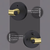 Black and Gold Interior Door Lever Handle for Bedroom Bathroom