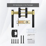 Black and Gold Interior Door Lever Handle for Bedroom Bathroom