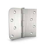 4 inch x 4 inch Brushed Nickel with Square & Round Corners Door Hinges