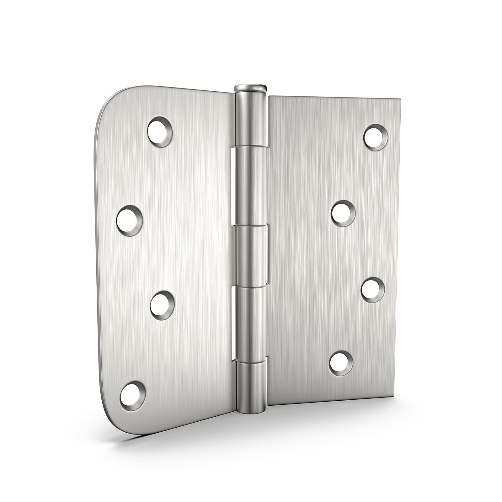 4 inch x 4 inch Brushed Nickel with Square & Round Corners Door Hinges