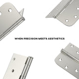 4 inch x 4 inch Brushed Nickel with Square & Round Corners Door Hinges