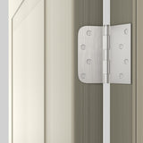 4 inch x 4 inch Brushed Nickel with Square & Round Corners Door Hinges