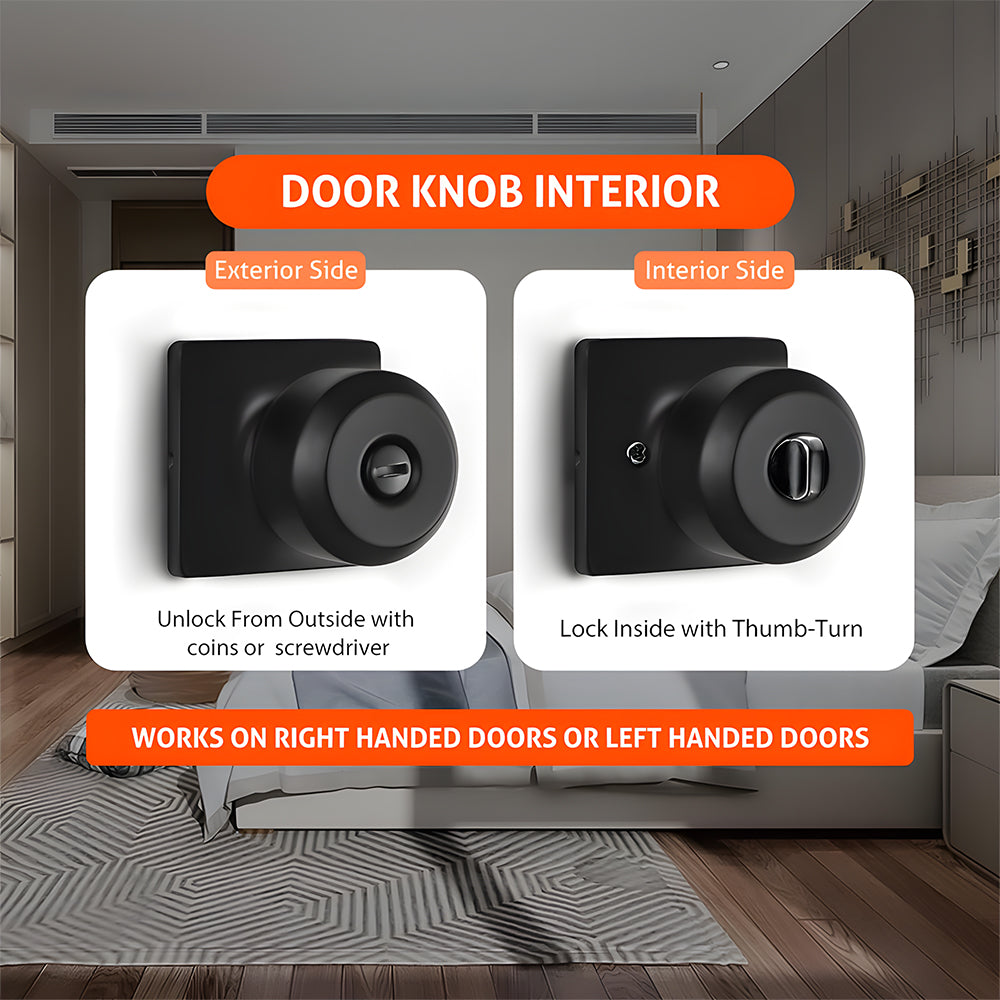 Classic Interior Round Door Knobs for Bedroom or Bathroom