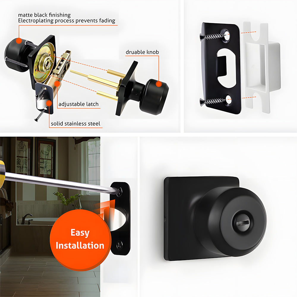 Classic Interior Round Door Knobs for Bedroom or Bathroom