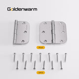 Nickel Brushed 3.5 Inch with 5/8" Radius Corners Oil Interior Door Hinges