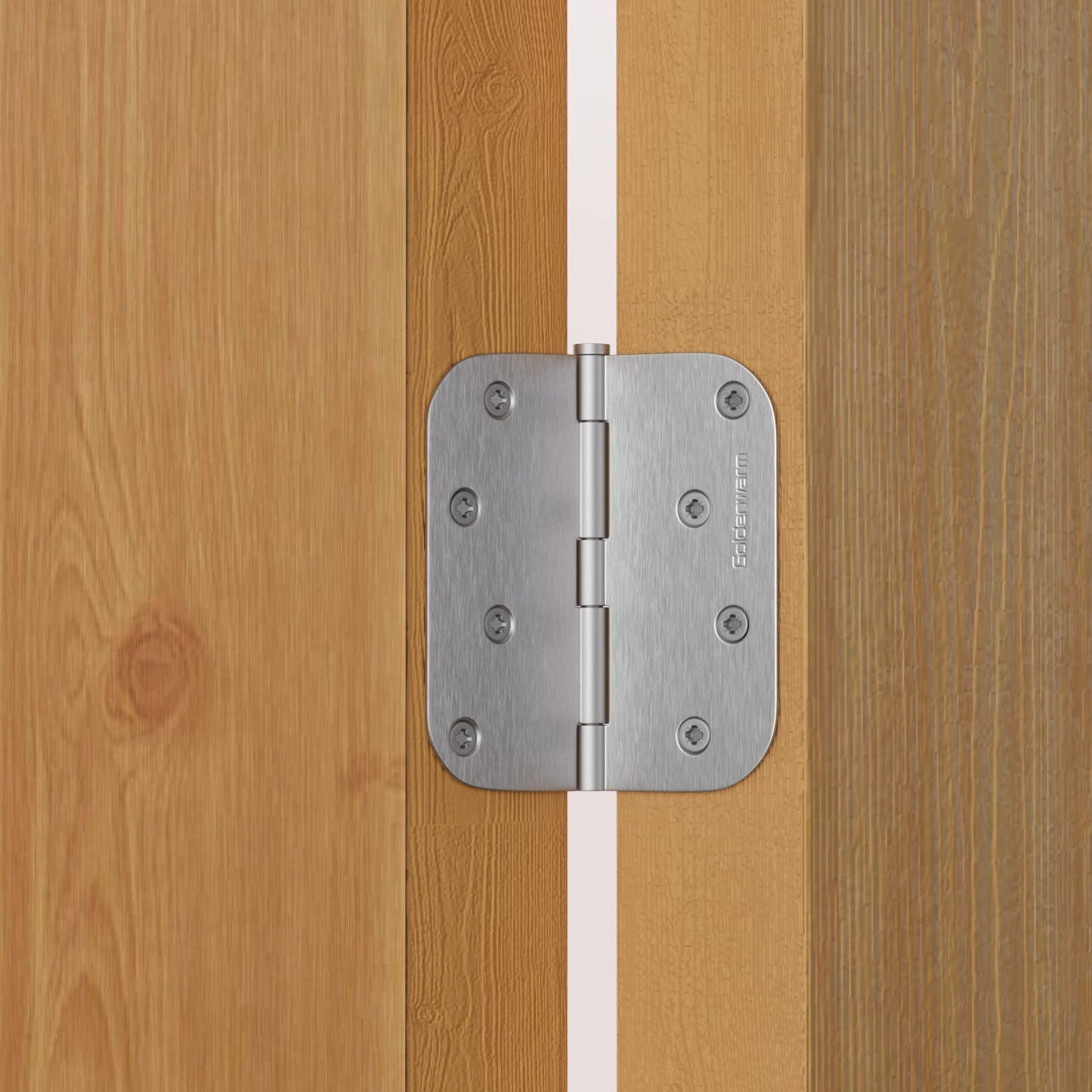 Stainless Steel 4 Inch with 5/8" Radius Corners Satin Nickel Brushed Door Hinges