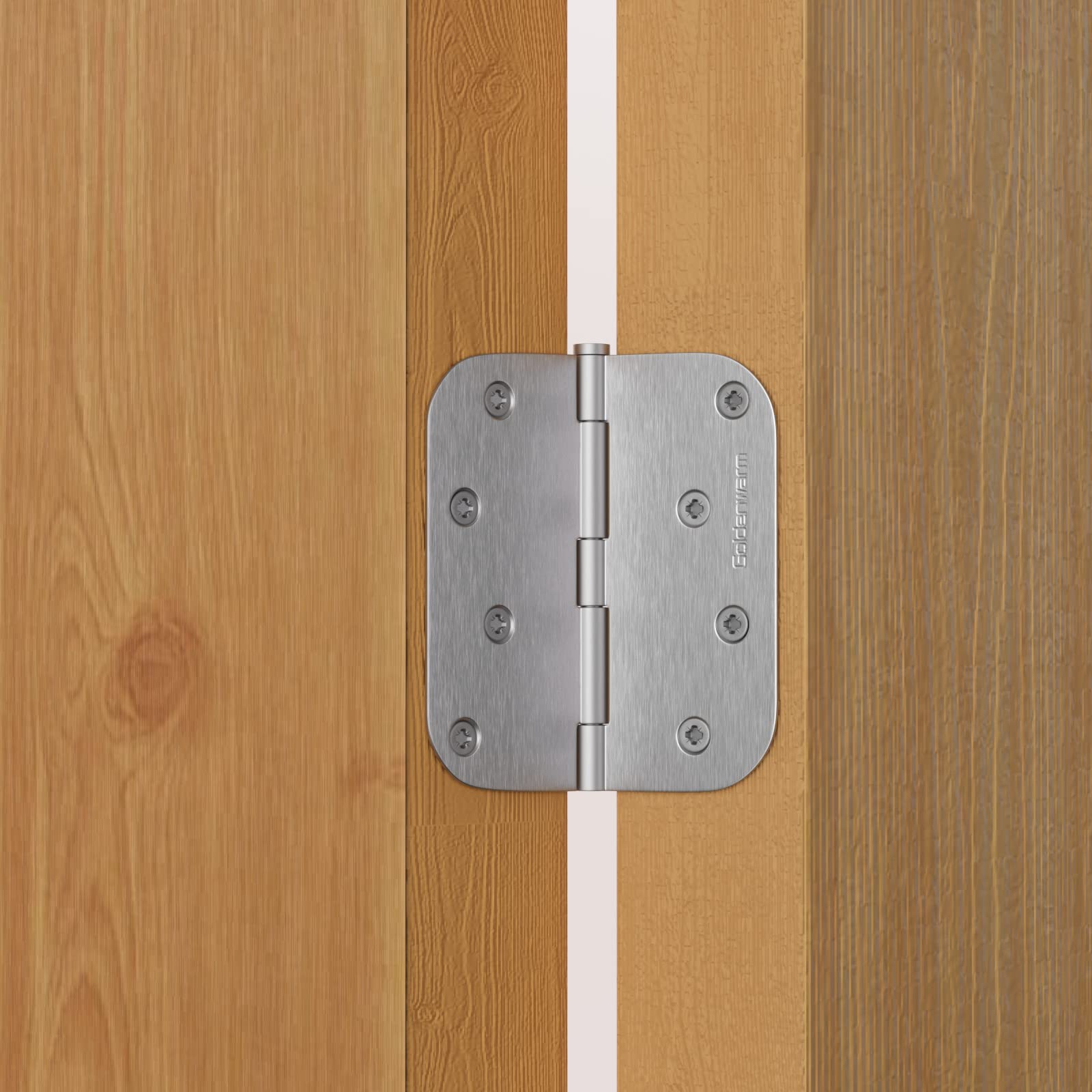 Stainless Steel 4 Inch with 5/8" Radius Corners Satin Nickel Brushed Door Hinges