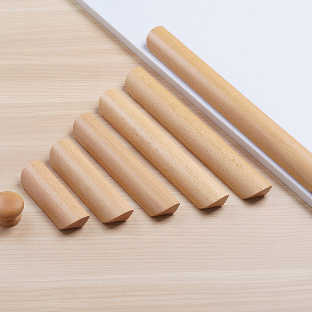 Morden Solid Wood Cabinet Drawer Pulls Wardrobe Handles Knobs for Home