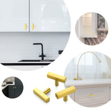 Square Brushed Gold Cabinet Pulls  For Kitchen