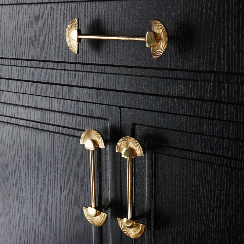 Gold Brass Scalloped Wardrobe Cabinet Pulls