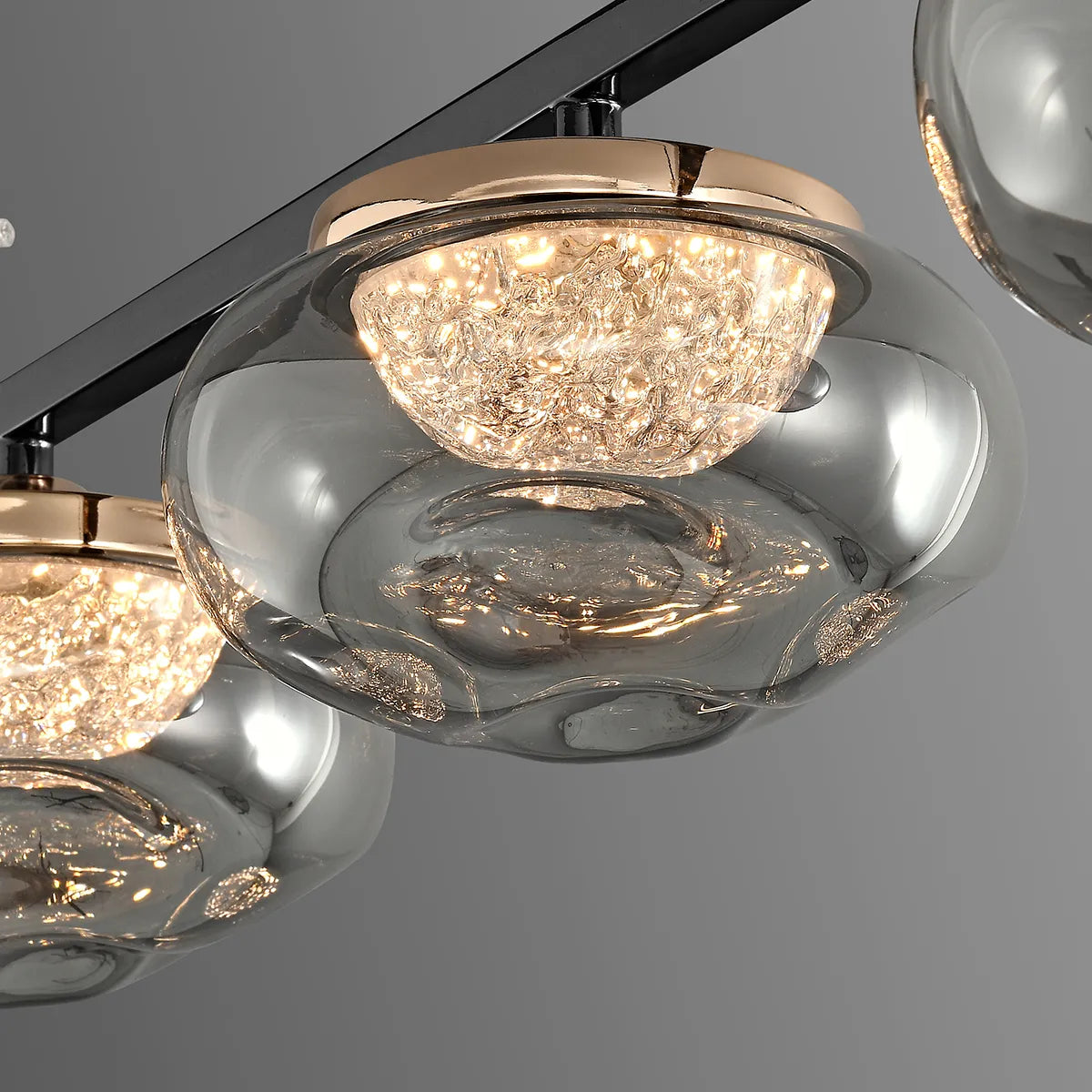 Smoked glass chandelier