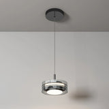 Smoked round glass pendant