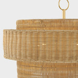 Danica Wicker Pendant — Handwoven Hanging Light with Warm Filtered Glow