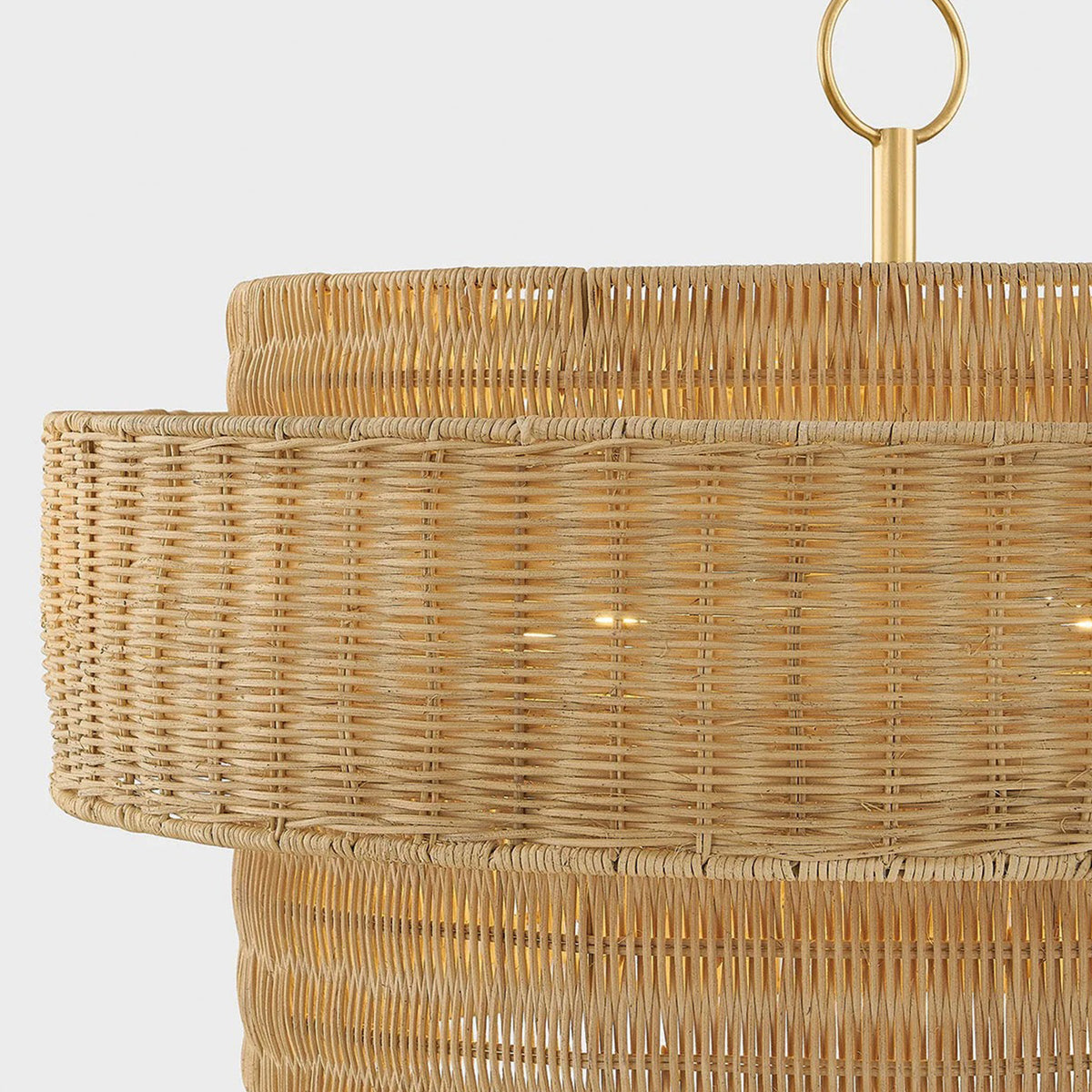 Danica Wicker Pendant — Handwoven Hanging Light with Warm Filtered Glow