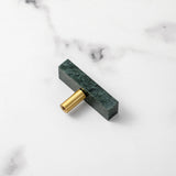 Nordic Light Luxury Marble Brass Square Cabinet Handles