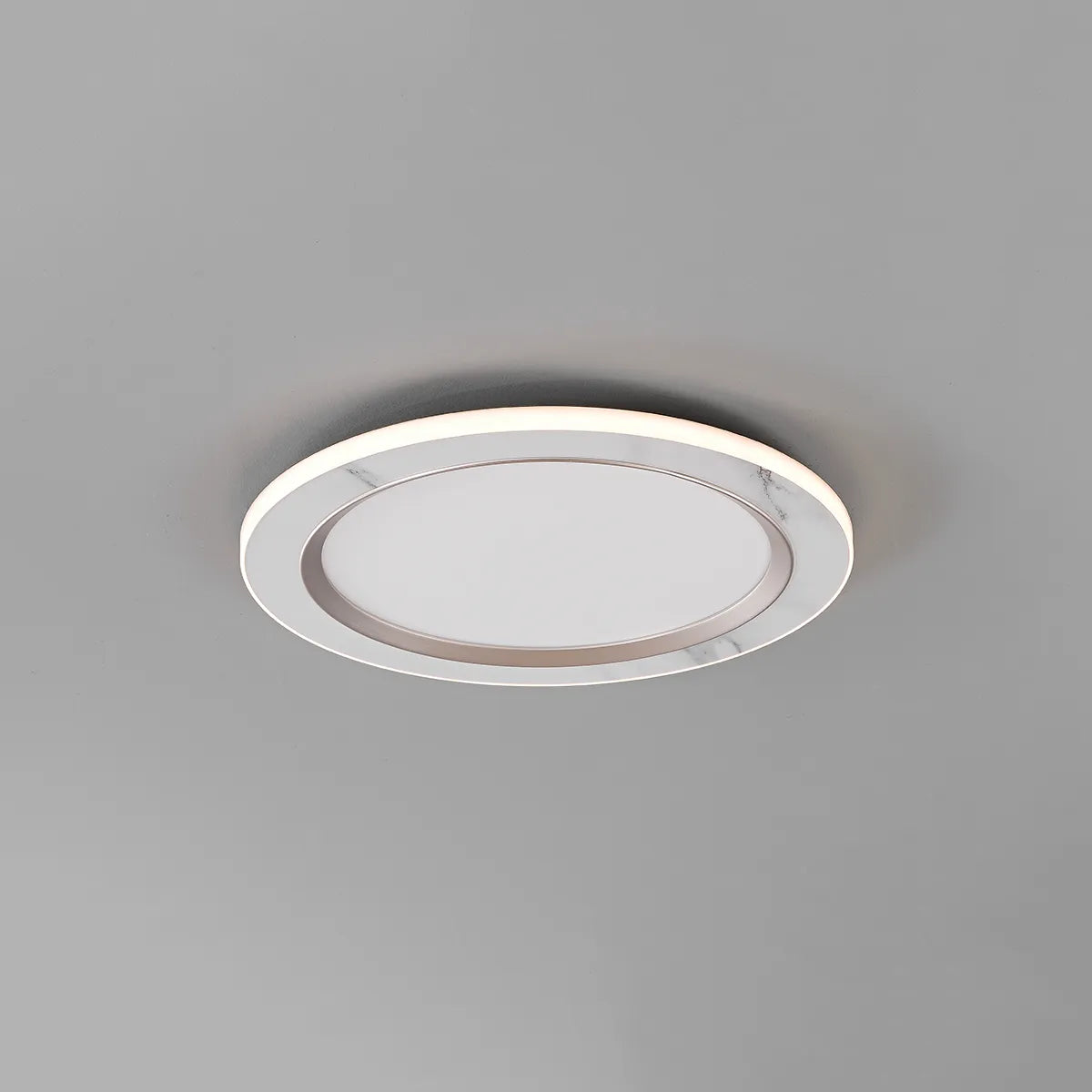 Circular rock slab ceiling light fixture