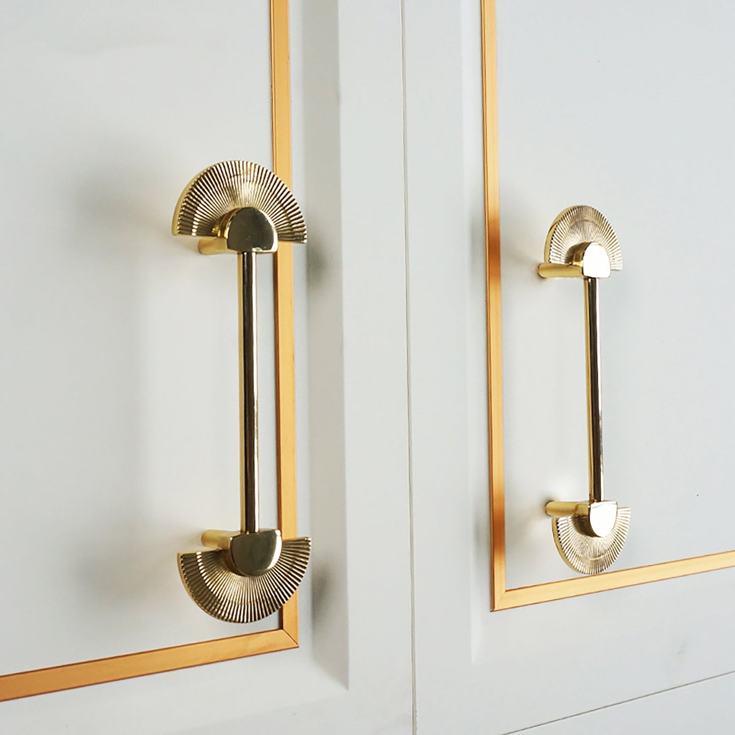Gold Brass Scalloped Wardrobe Cabinet Pulls