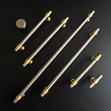 Brown & Silver Modern Brass Cabinet Drawer Handles