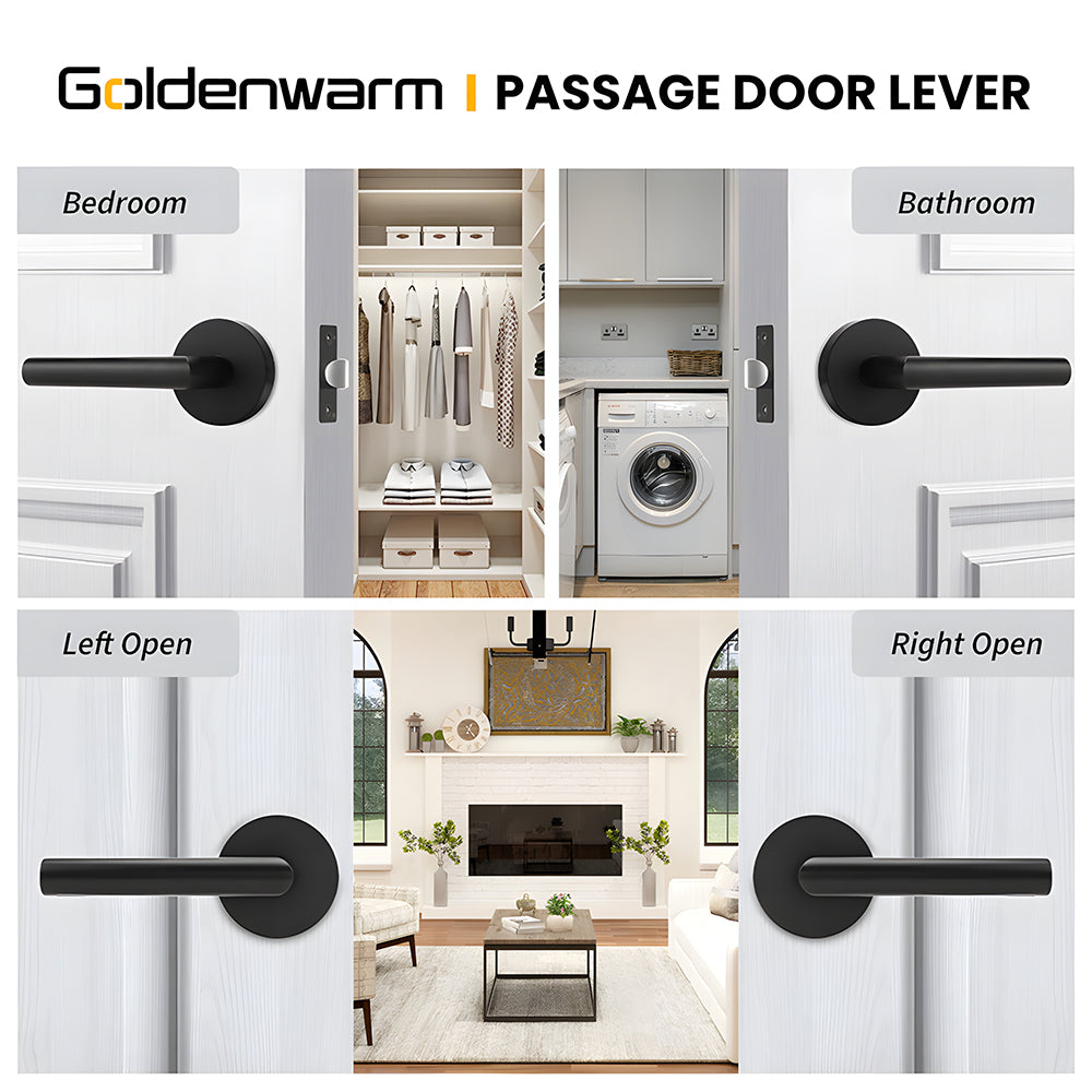 Zinc Alloy Closet Door Lever Handles for Hallway Doors