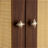 Vintage Antique Bronze Solid Brass Star Kitchen Handles & Knobs