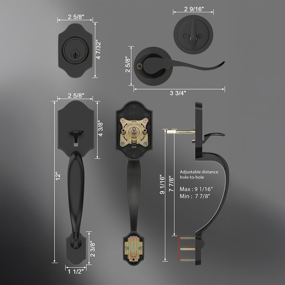 Zinc Alloy Entry Door Lock Front Door Handlesets