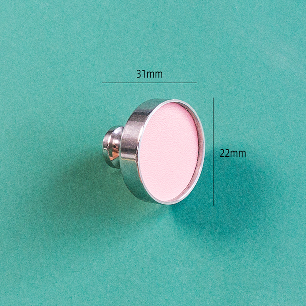 Colorful Leather Stainless Steel Cabinet Knob