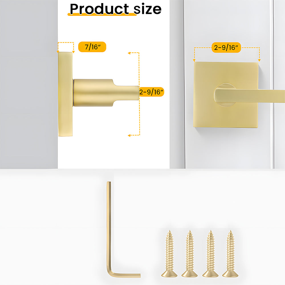 Brushed Gold Decorative Interior Door Lever Door Handle