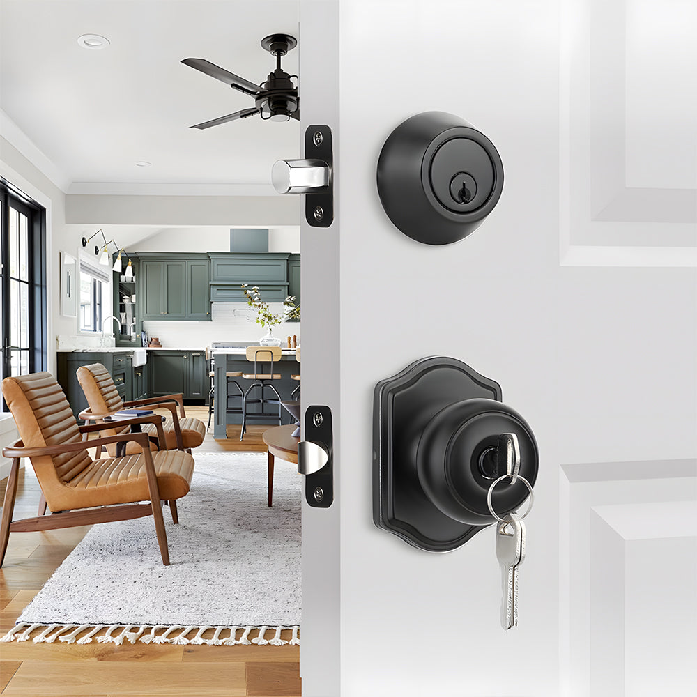 Keyed Entry Front Door Knob Set with Deadbolt