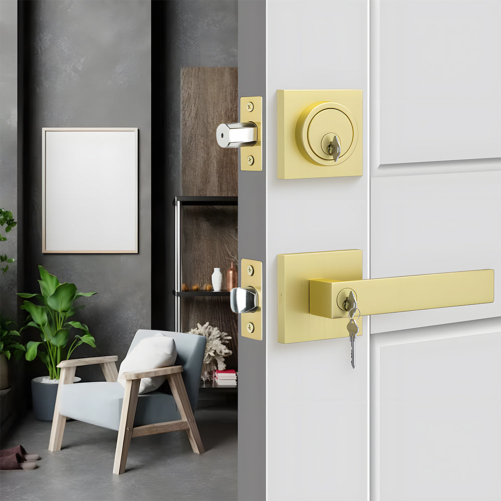 Exterior Entry Door Lock Handleset with Deadbolt