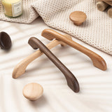 Long Solid Wood Finished Curved Arch Round Cabinet Handle for Kitchen