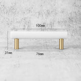 Modern Marble&ZincAlloy T-Bar Kitchen Cabinet Pulls