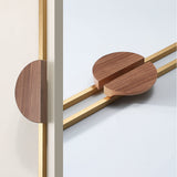 A Pair of Semicircle Wooden Natural Walnut Wardrobe Pulls