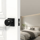 Black Simple Round Privacy Door Knob for Bedroom