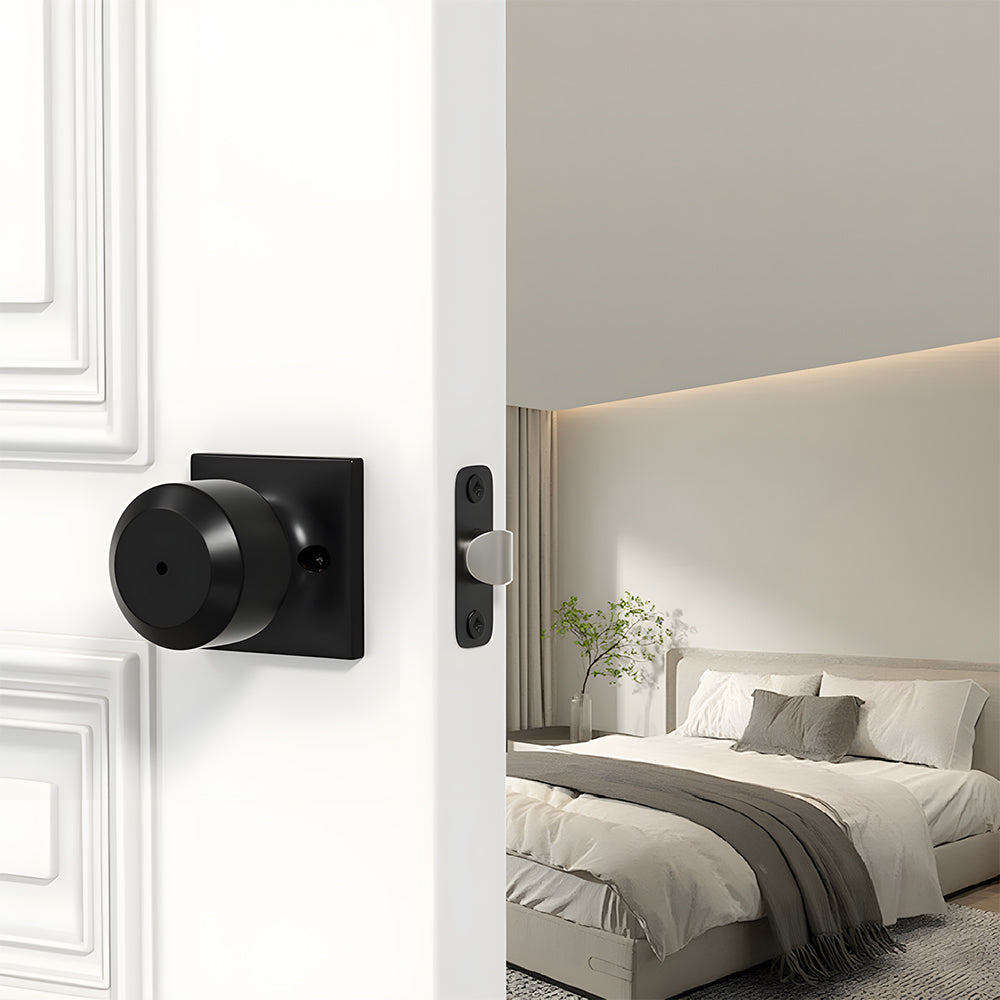 Black Simple Round Door Knob for Room
