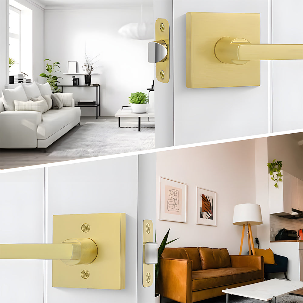 Brushed Gold Decorative Interior Door Lever Door Handle