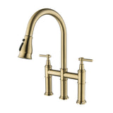 Three-hole Kitchen Sink Universal Pull-out Faucet