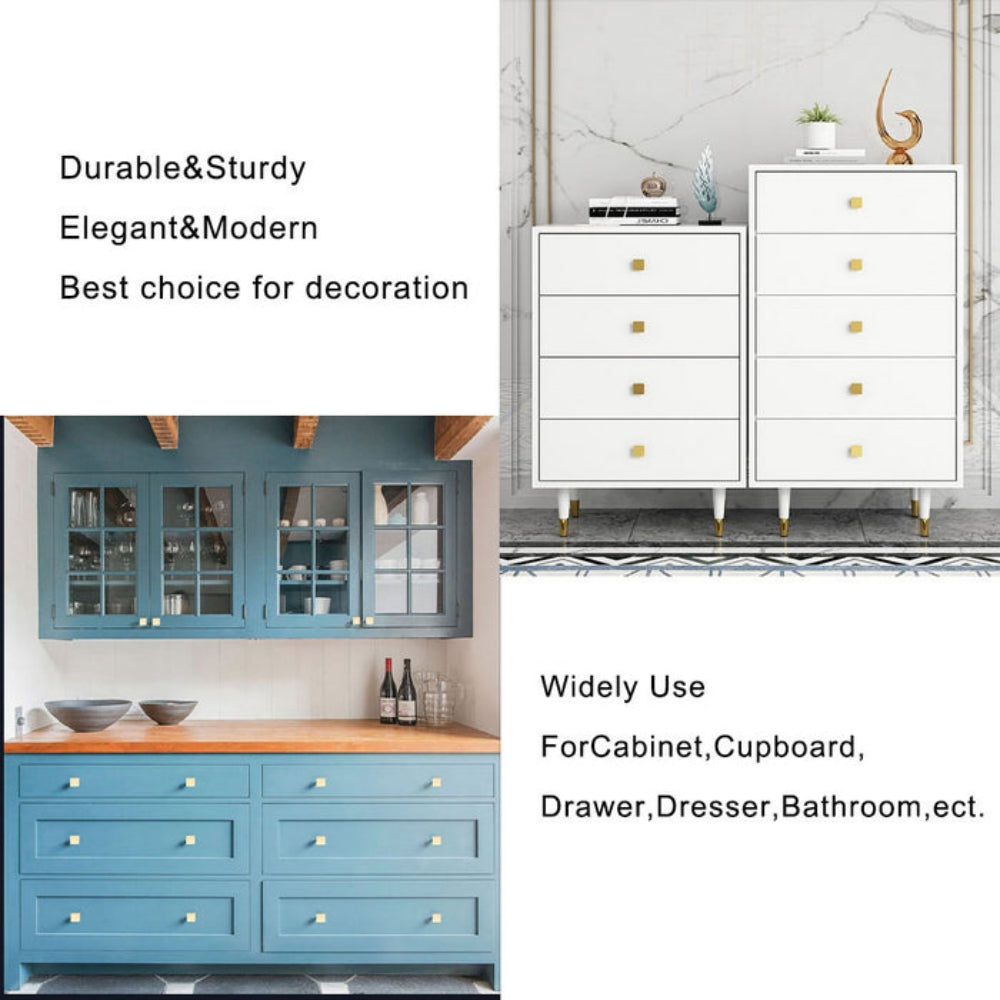 Square Zinc Alloy Kitchen Cabinet Knobs